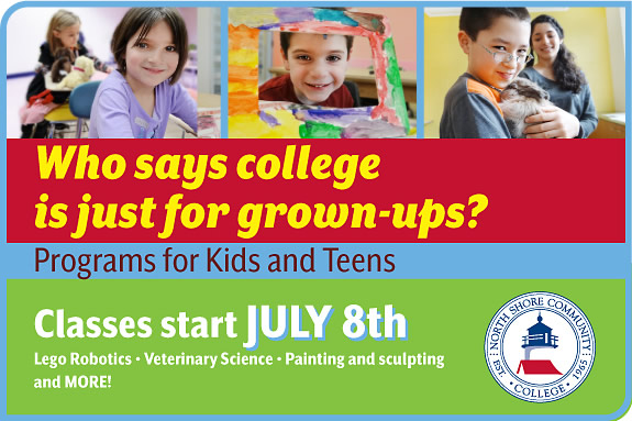 North Shore Community College Youth Programs and Kids to College Programs. Summer programs for kids on the northshore of Massachusetts. North Shore Community College Youth Programs and Kids to College Programs