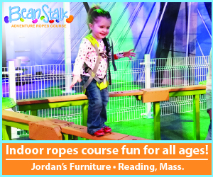 Indoor ropes course for kids at Jordans Furniture in Reading MA