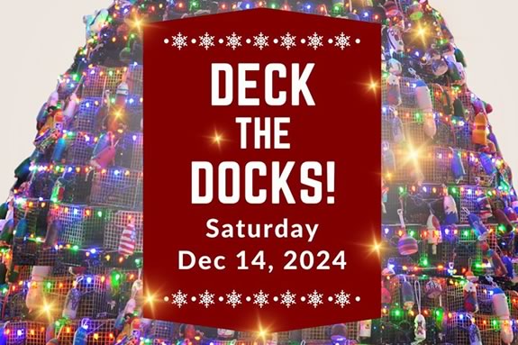 Deck the Docks at on the Gloucester Massachusetts Waterfront and join the holiday cheer! 