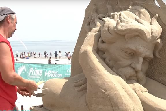 Revere Beach International Sand Sculpting is a free event open to the public and draws crowds from all around the world to Massachusetts.