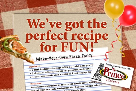 Make it Yourself Prince Pizza Party at Prince Pizzeria