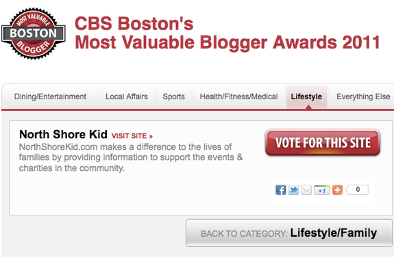 CBS Bostons MVB Blogger for Lifestyle & Family Most Valuable Blogger Awards 2011