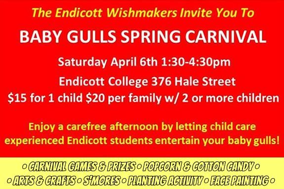 Baby Gull Spring Carnival at Endicott College in Beverly Massachusetts