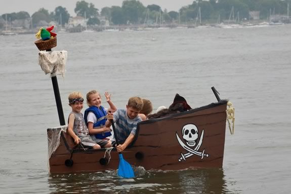 Cardboard boats set sail and make a splash