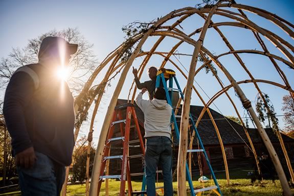 Visit the Native American WETU at Cape Ann Museum Green in Gloucester Massachusetts