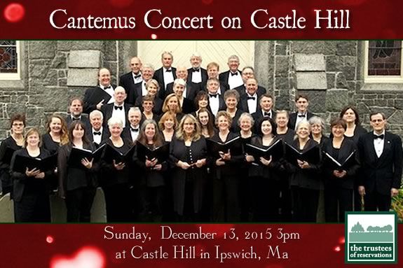Celebrate the Holidays with a choral concert featuring Cantemus at Castle Hill on the Crane Estate in Ipswich Massachusetts.