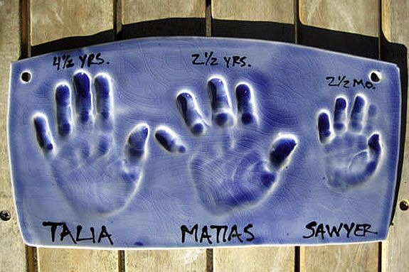 Get handprints and/or footprints done in clay as a gift, or just as a treasure.