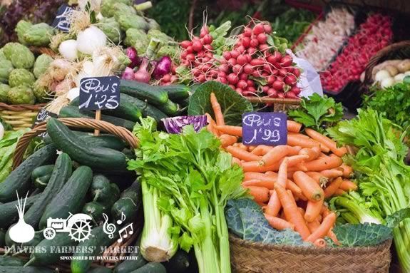 The Danvers Farmers Market has fresh fruit produce and other locally made foods every Wednesday June Through October.