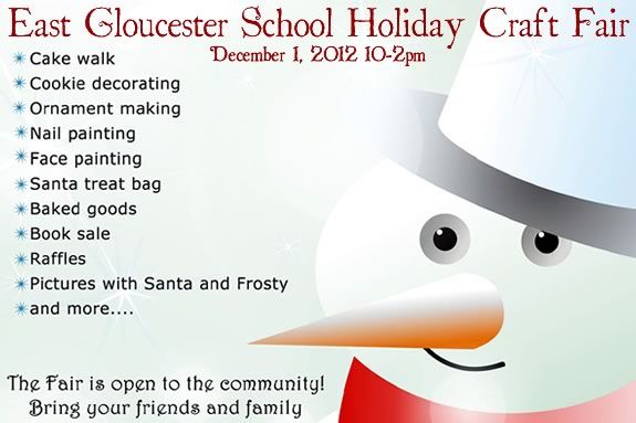 The East Gloucester School Holiday Fair raises funds for the East Gloucester School PTO! East Gloucester School Holiday Craft Fair fundraiser charity for kids.