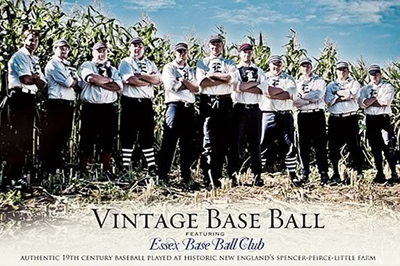 Come see how baseball used to be played (circa 1860s) at Spencer Pierce Little Farm in Newbury MA with the Essex Base Ball Club. Come see how baseball used to be played (circa 1860s) at Spencer Pierce Farm