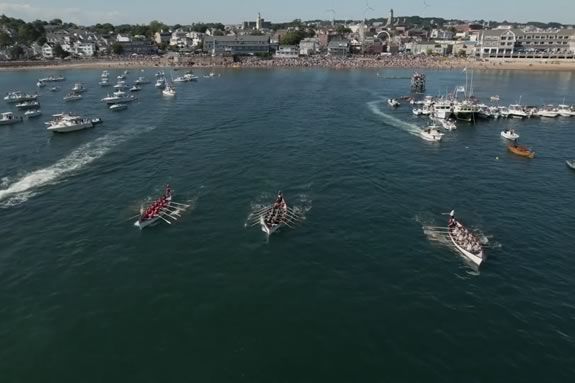 The St. Peter's Fiesta in Gloucester, MA tradtionally hosts the Women's Seine Boat Races on Friday of the Festival
