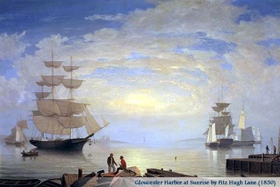 Gloucester Harbor at Sunrise By Fitz Henry Lane at the Cape Ann Museum