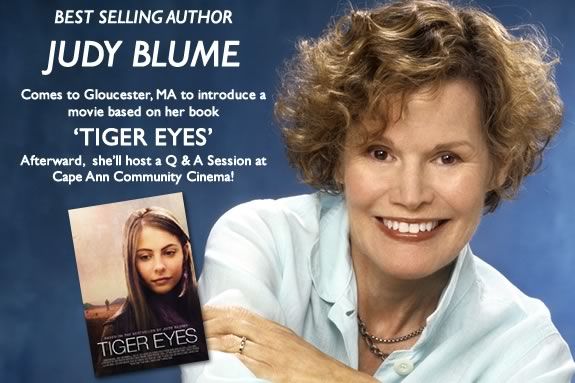 Best selling Author Judy Blum will be in Gloucester for a movie and Q&A session!