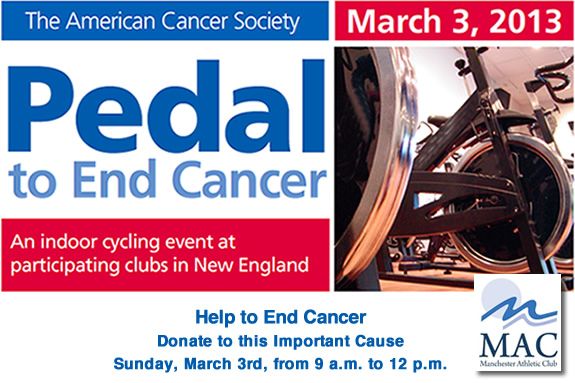 Pedal to End Cancer American Cancer Society Manchester Athletic Club