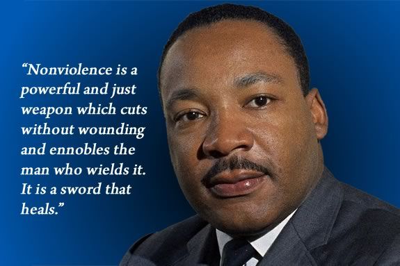 Martin Luther King Jr. quote about nonviolence as a weapon that heals