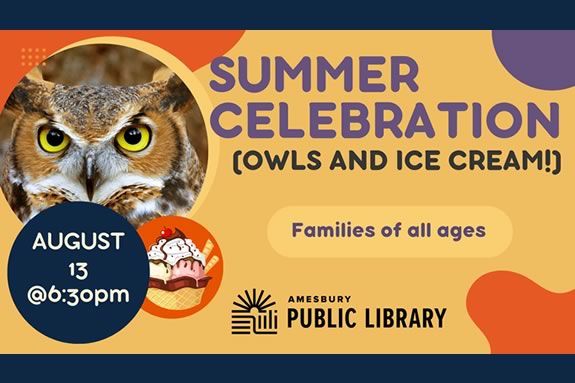 Owls & Ice Cream at the Public Library in Amesbury Massachusetts with Eyes On Owls