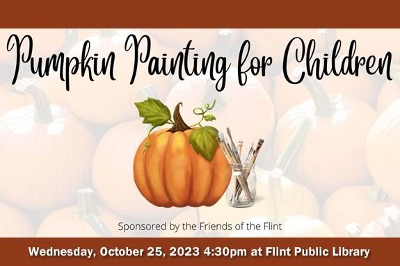 Pumpkin Painting for kids at Flint Public Library in Middleton Massachusetts