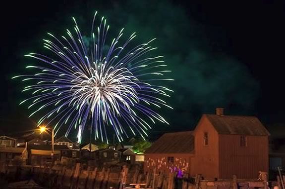 Rockport Massachusetts lights up the night with a mid-Summer fireworks show! 