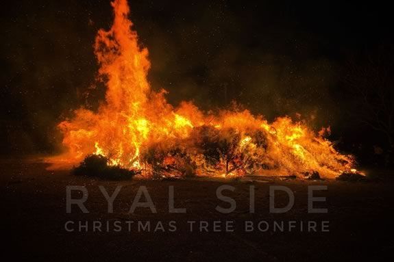 A Christmas Tree bonfire at Obear Park in Beverly Massachusetts