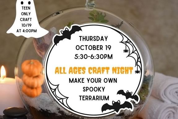 Terror-ium Halloween craft at the Manchester Massachusetts Public Library