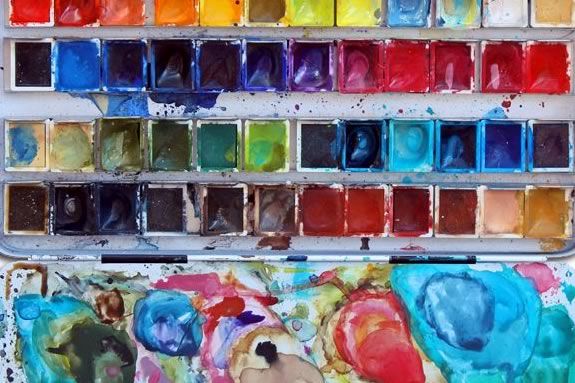 Teen paint night at Ipswich Public Library focused on watercolors