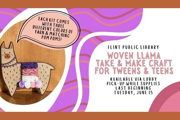Flint Public Library holds a yarn crafting take and make kits for teens and tweens! Flint Public Library holds a yarn crafting Flint Public Library holds a yarn crafting take and make kits for teens and tweens! for teens and tweens!