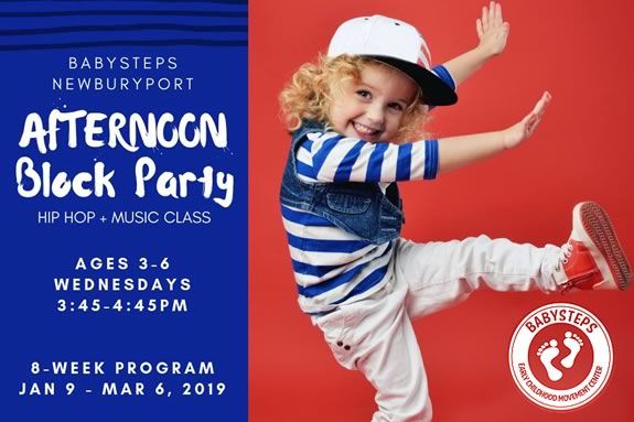 Baysteps Newburyport hosts an afternoon hip hop block party for kids 3-6 years old! 