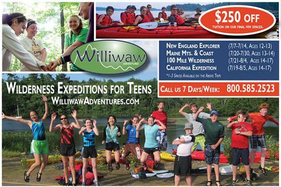 Williwaw Adventures is a wilderness travel program for ages 12-17+ (grouped by age). Expeditions combine kayaking, backpacking, sailing and whitewater rafting and range from 8 to 23 days. Williwaw Adventures - 51 Greylock Road - Bristol, Rhode Island 02809 - 800.585.2523 Williwaw Adventures is a wilderness travel program for ages 12-17+ (grouped by a