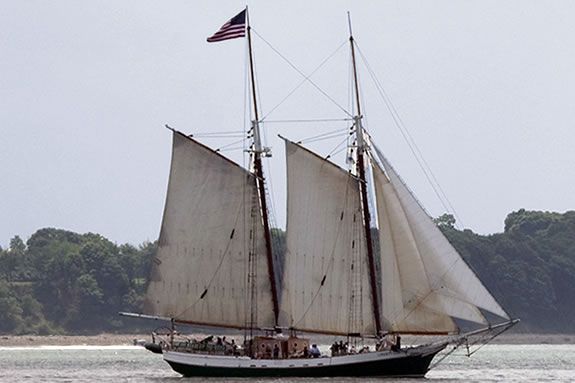 The Liberty Clipper Sails in Boston Harbor