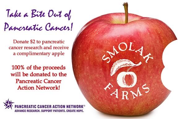Donate $2 to Pancreatic Cancer Research and receive a complimentary fresh apple 