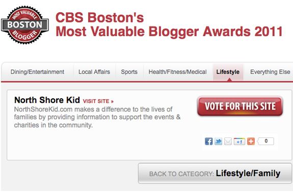 CBS Boston's MVB Best Blogger for Lifestyle & Family We need your vote. Most Valuable Blogger Awards 2011 CBS Bostons MVB Blogger for Lifestyle & Family Most Valuable Blogger Awards 2011