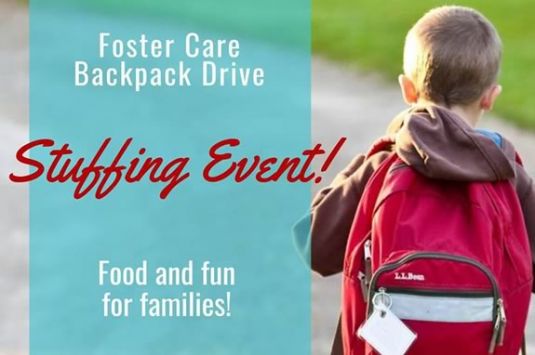 Come help stuff backpacks for foster children in need in Massachusetts!