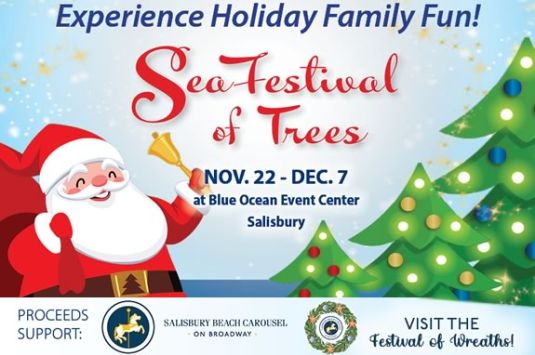 Browse our maze of festively decorated trees and enjoy a little holiday sparkleat the SeaFestival of Trees in Salisbury Massachusetts